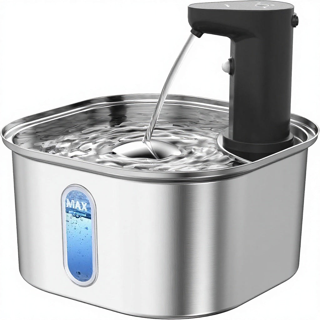 Wireless Stainless Steel Cat Water Fountain - 3.2L Ultra-Quiet with Motion Sensor