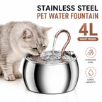 Wireless Stainless Steel Cat Water Fountain - 3.2L Ultra-Quiet with Motion Sensor