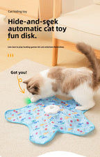 Waggy Bazaar Hide-and-Seek Automatic Cat Toy — Interactive Fun Disk with "Catch the Tail" Game for Indoor Cats, Multiple Speed Modes & Boredom Relief