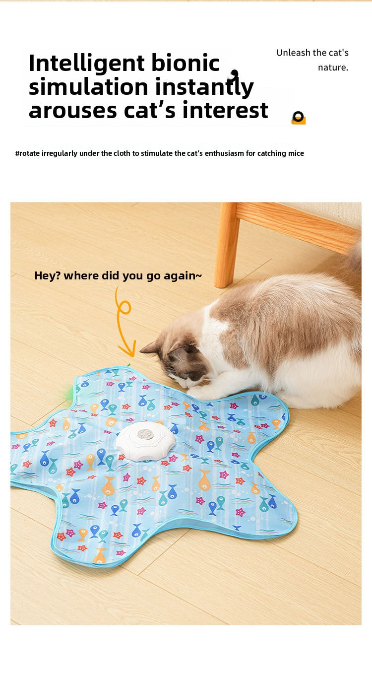 Waggy Bazaar Hide-and-Seek Automatic Cat Toy — Interactive Fun Disk with "Catch the Tail" Game for Indoor Cats, Multiple Speed Modes & Boredom Relief