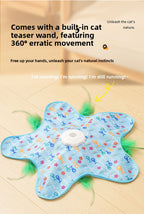Waggy Bazaar Hide-and-Seek Automatic Cat Toy — Interactive Fun Disk with "Catch the Tail" Game for Indoor Cats, Multiple Speed Modes & Boredom Relief