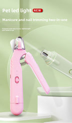 2-in-1 Pet Nail Grinder & Clipper with LED Light - Professional Quiet Electric Dog Nail Trimmer for Small Medium Large Dogs & Cats - Safe & Precision Grooming Tool, USB Rechargeable (Waggy Pink Edition)