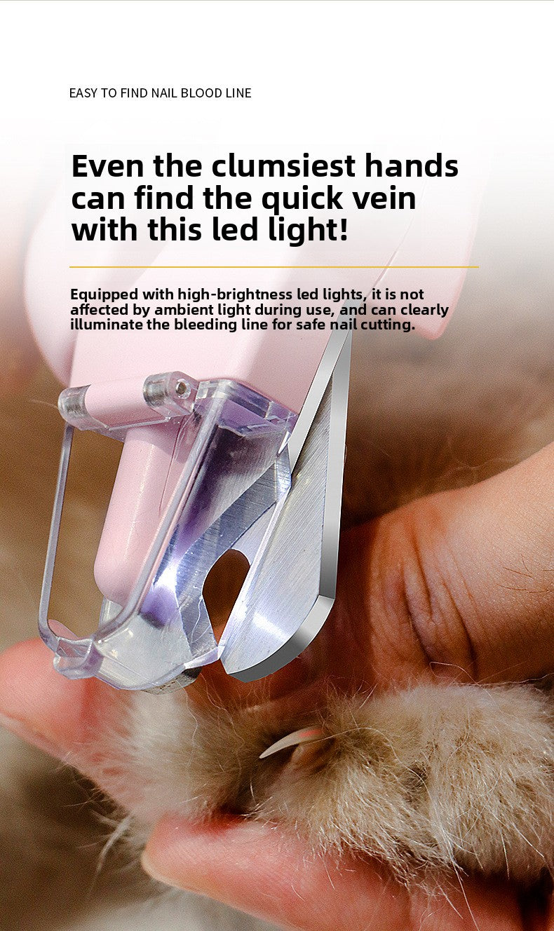 2-in-1 Pet Nail Grinder & Clipper with LED Light - Professional Quiet Electric Dog Nail Trimmer for Small Medium Large Dogs & Cats - Safe & Precision Grooming Tool, USB Rechargeable (Waggy Pink Edition)