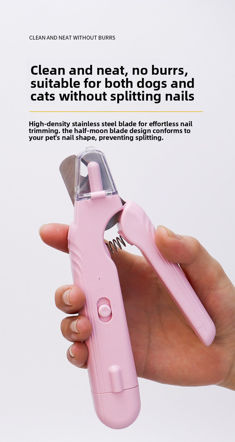 2-in-1 Pet Nail Grinder & Clipper with LED Light - Professional Quiet Electric Dog Nail Trimmer for Small Medium Large Dogs & Cats - Safe & Precision Grooming Tool, USB Rechargeable (Waggy Pink Edition)