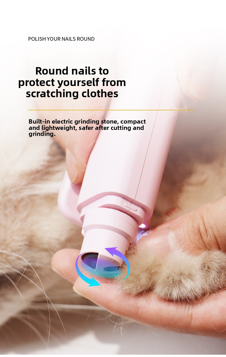 2-in-1 Pet Nail Grinder & Clipper with LED Light - Professional Quiet Electric Dog Nail Trimmer for Small Medium Large Dogs & Cats - Safe & Precision Grooming Tool, USB Rechargeable (Waggy Pink Edition)