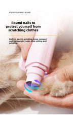 2-in-1 Pet Nail Grinder & Clipper with LED Light - Professional Quiet Electric Dog Nail Trimmer for Small Medium Large Dogs & Cats - Safe & Precision Grooming Tool, USB Rechargeable (Waggy Pink Edition)