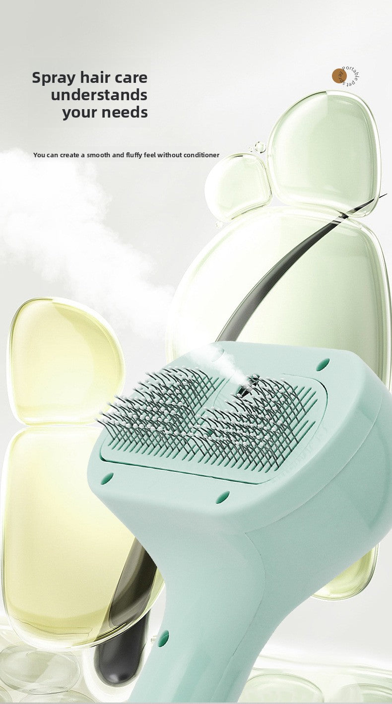 3-in-1 Steamy Cat Brush & Pet Grooming Tool | Electric Spray Massage Comb for Cats & Dogs - Say Goodbye to Flying Fur | Waggy Bazaar