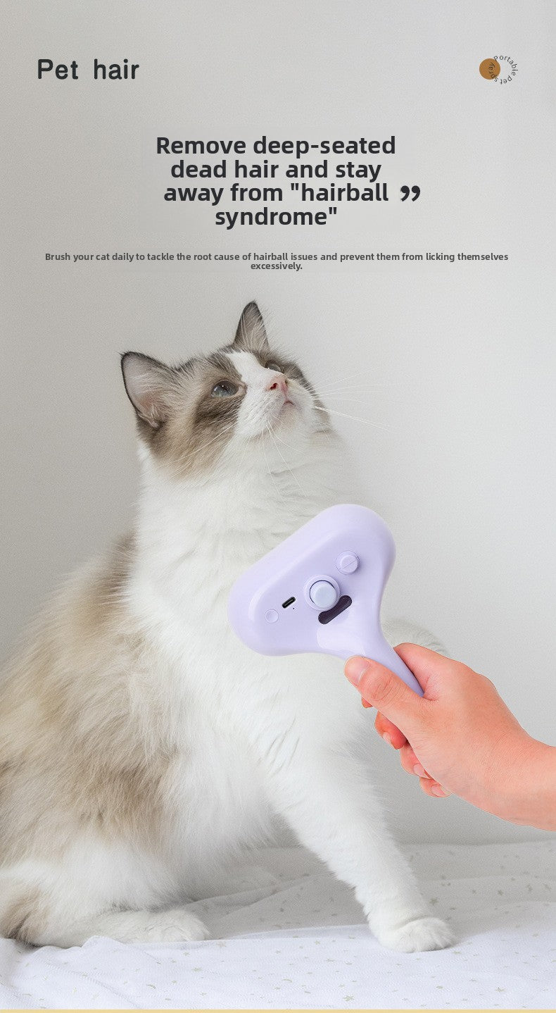 3-in-1 Steamy Cat Brush & Pet Grooming Tool | Electric Spray Massage Comb for Cats & Dogs - Say Goodbye to Flying Fur | Waggy Bazaar